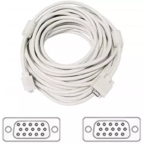 FEDUS 15 Pin Male to Male VGA Cable White 5 m