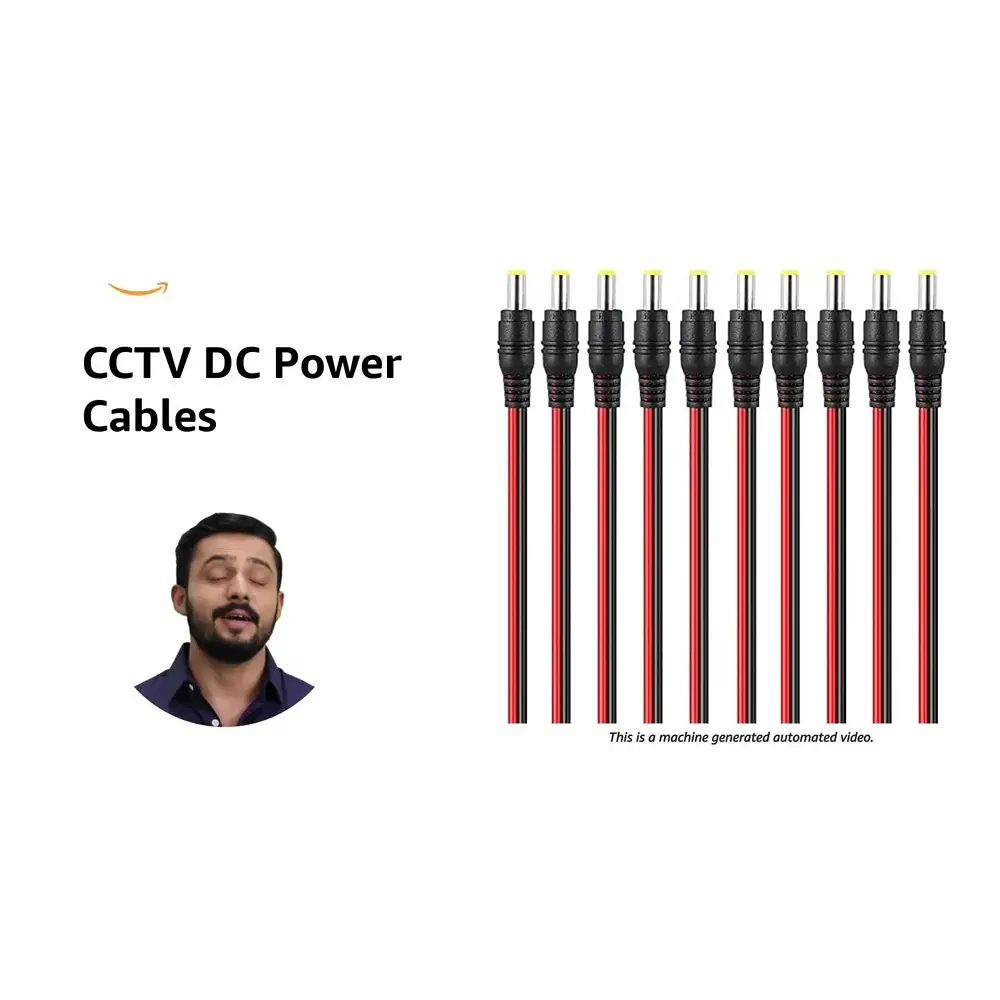 FEDUS DC Power Pigtail Connectors 30 cm for CCTV Surveillance Camera (Pack of 30 Pcs)