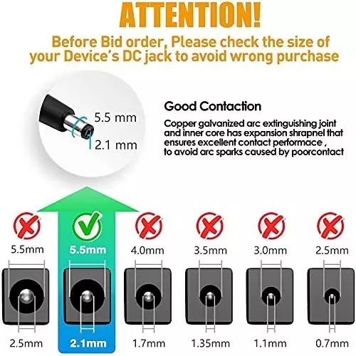 FEDUS DC Power Pigtail Connectors 30 cm for CCTV Surveillance Camera (Pack of 30 Pcs)