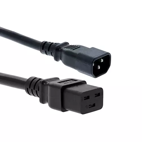 Mak World Server Power Extension Link Cord IEC C14 to C19 1.5 m Male-to-Female Black