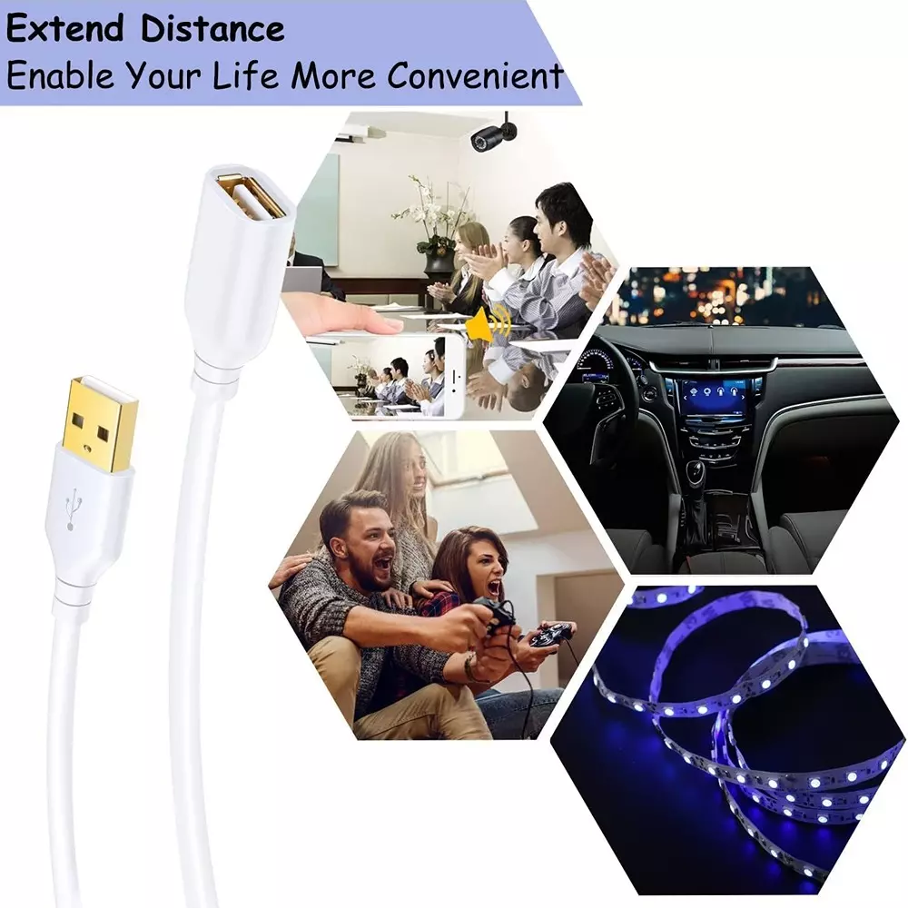 LOTA USB 2.0 Male A to Female A Extension Cable High Speed White 10 m, ‎MST-790-LT