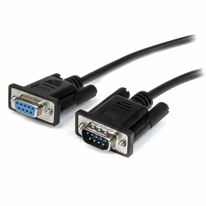 StarTech.com Male 9 Pin D-sub to Female 9 Pin D-sub Serial Cable 0.5 m PVC, MXT10050CMBK