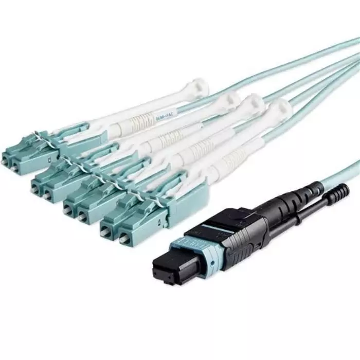 StarTech.com MPO to LC Multi Mode OM3 Fibre Optic Cable 50/125 µm Aqua 10m, MPO8LCPL10M