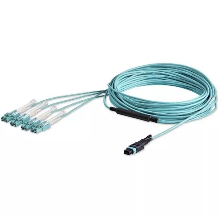 StarTech.com MPO to LC Multi Mode OM3 Fibre Optic Cable 50/125 µm Aqua 10m, MPO8LCPL10M