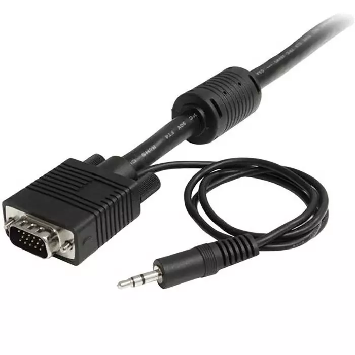 StarTech.com Male 3.5mm Stereo Jack & VGA to Male 3.5mm Stereo Jack & VGA Cable, 15m Black, MXTHQMM15MA