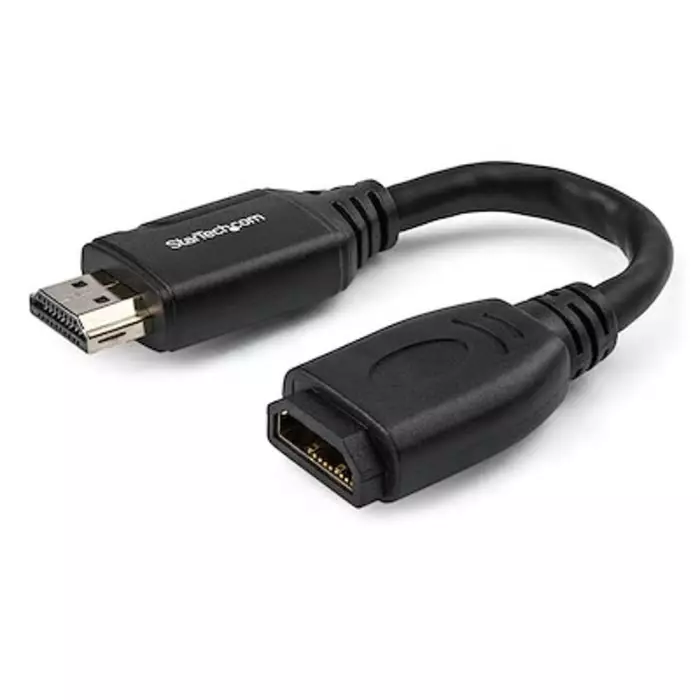 StarTech.com Male HDMI to Female HDMI Cable High Speed 4K @ 60Hz 15cm, HD2MF6INL