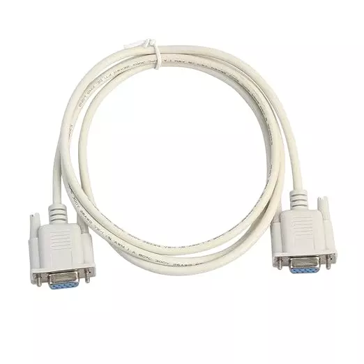 Mak World Serial RS232 Female to Female Null Modem Cable DB9 FTA Direct Connection 9 Pin 1.5 m White