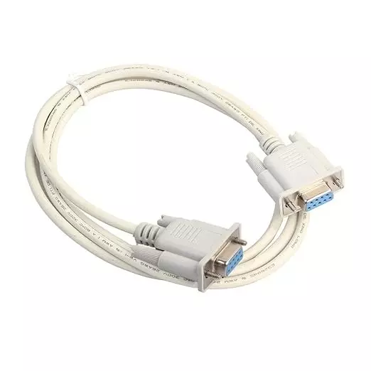 Mak World Serial RS232 Female to Female Null Modem Cable DB9 FTA Direct Connection 9 Pin 1.5 m White