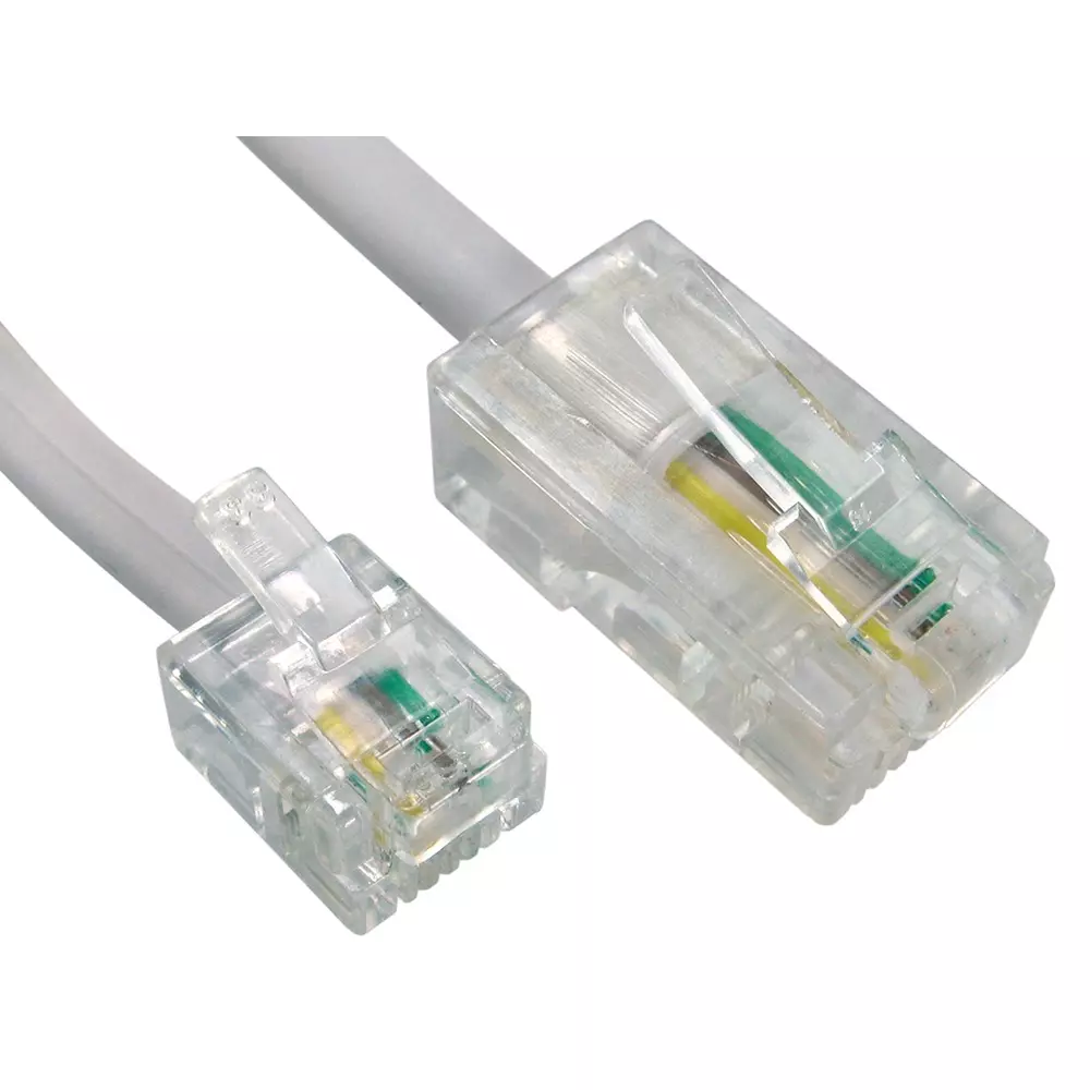 RS PRO Telephone Cable Polyvinyl Chloride RJ11 Male Connector 2 m Length White, 2662471