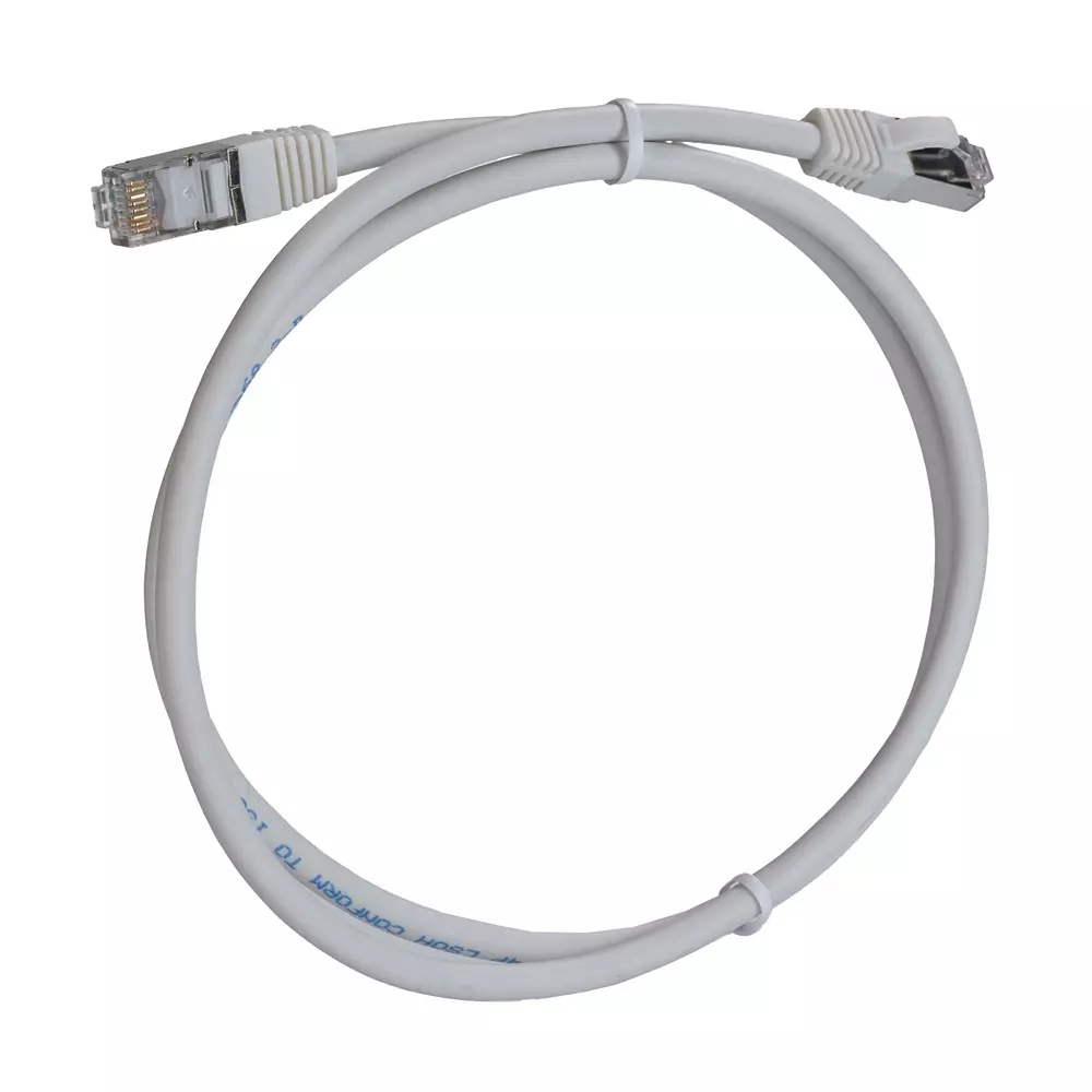 RS PRO Cat8 Cable RJ45 Male to RJ45 Male 1 m 80 V White Jacket Low Smoke Zero Halogen, 2761120