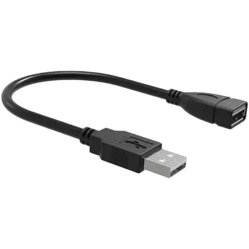 MakWorld USB 2.0 Extension Cable Male-to-Female PVC Jacket 30 cm Length Black, RTY54