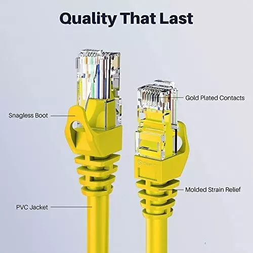 FEDUS Cat6A Twisted 4 Pair Patch Ethernet Cable ‎Yellow 20 m