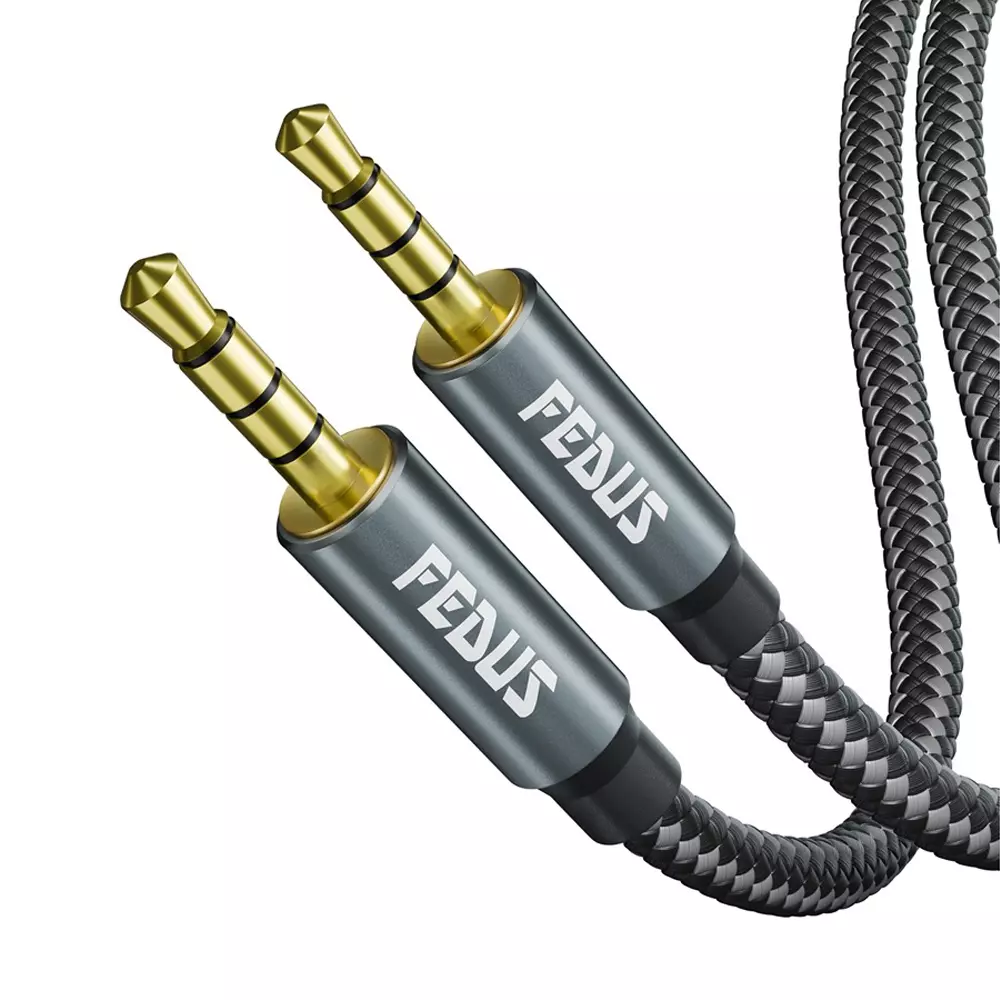 FEDUS Aux Cable Male to Male 3.5 mm Grey