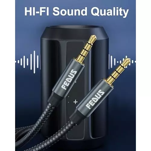 FEDUS 3.5 mm to Male Aux Audio Cable Cord Nylon Braided 5 m