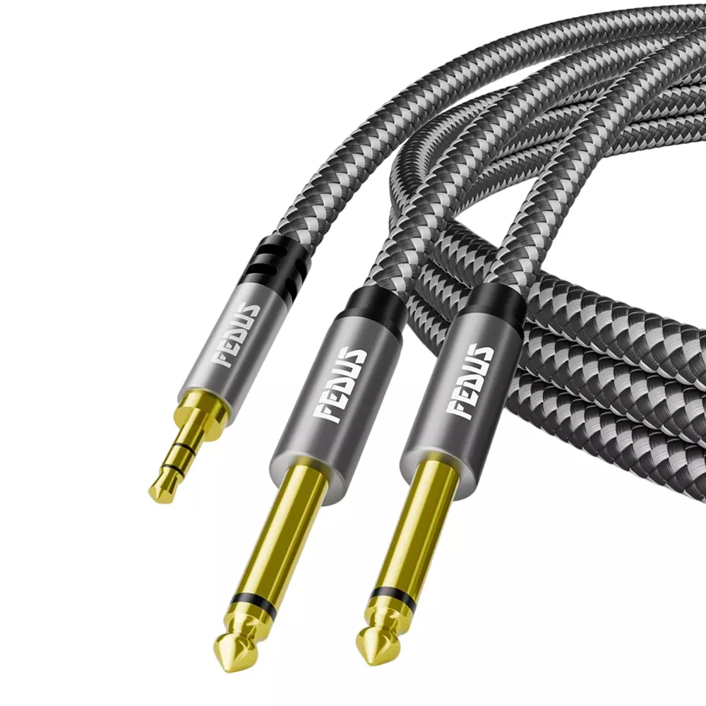 FEDUS Dual Mono Aux Cable 3.5 mm Grey