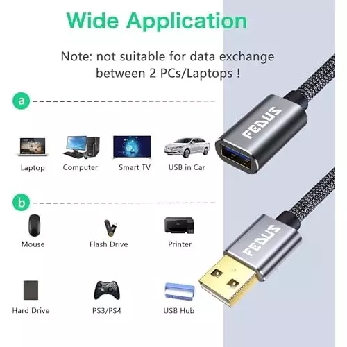 FEDUS 3.0 USB Extension Cable Grey 20 m