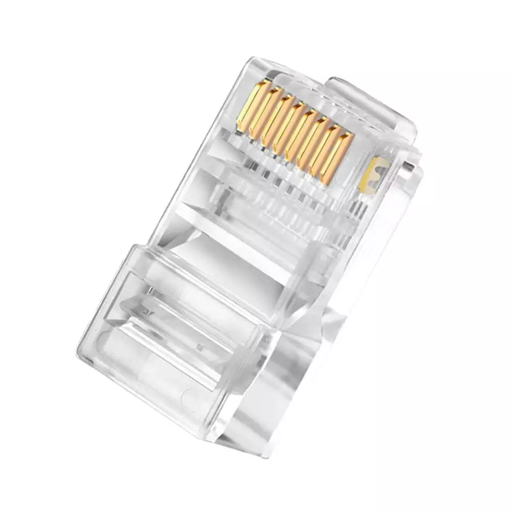 FEDUS RJ45 STP Connector Cat5, Cat5E, Cat6, Shielded Male-to-Male (Pack of 12 Pcs)