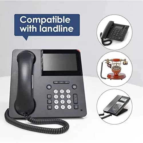 FEDUS 4P4C Spring Telephone Handset Cable Black 1.2 m (Pack of 4 Pcs)