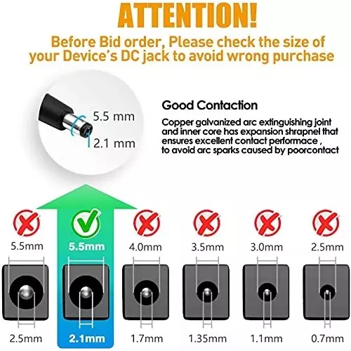 FEDUS DC Power Pigtail Connectors 30 cm for CCTV Surveillance Camera (Pack of 20 Pcs)