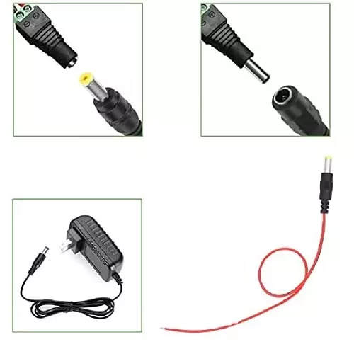 FEDUS DC Power Pigtail Connectors 30 cm for CCTV Surveillance Camera (Pack of 20 Pcs)