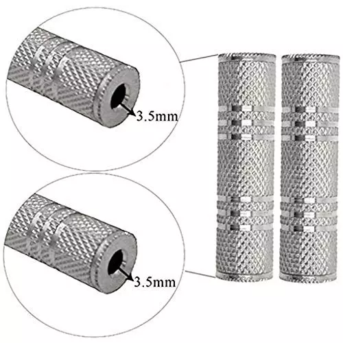 FEDUS Gender Changer Adapter Converter TRS Stereo Audio Female Jack Coupler Jointer 3.5 mm (Pack of 2 Pcs)
