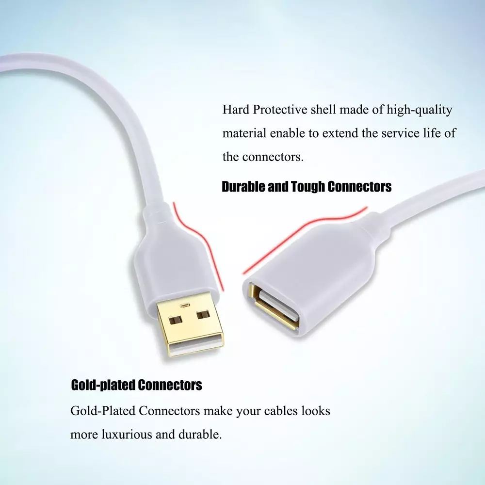 LOTA USB 2.0 Male A to Female A Extension Cable High Speed White 3 m, ‎MST-788-LT