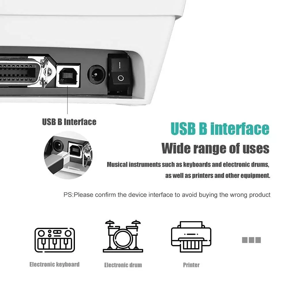 LOTA USB Printer Cable A Male to B Male High Speed Heavy Shielded PVC Black 1.5 m, ‎MST-791-LT