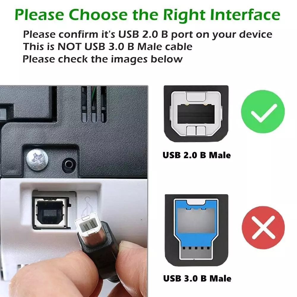 LOTA USB Printer Cable A Male to B Male High Speed Heavy Shielded PVC Black 1.5 m, ‎MST-791-LT