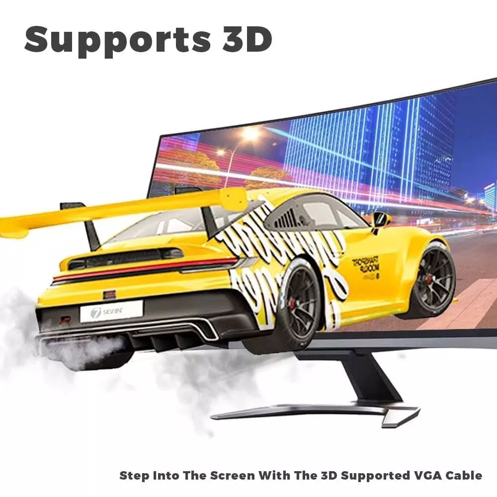 LOTA VGA Cable Male to Male PVC White 3D Supported 3 m, ‎MST-779-LT