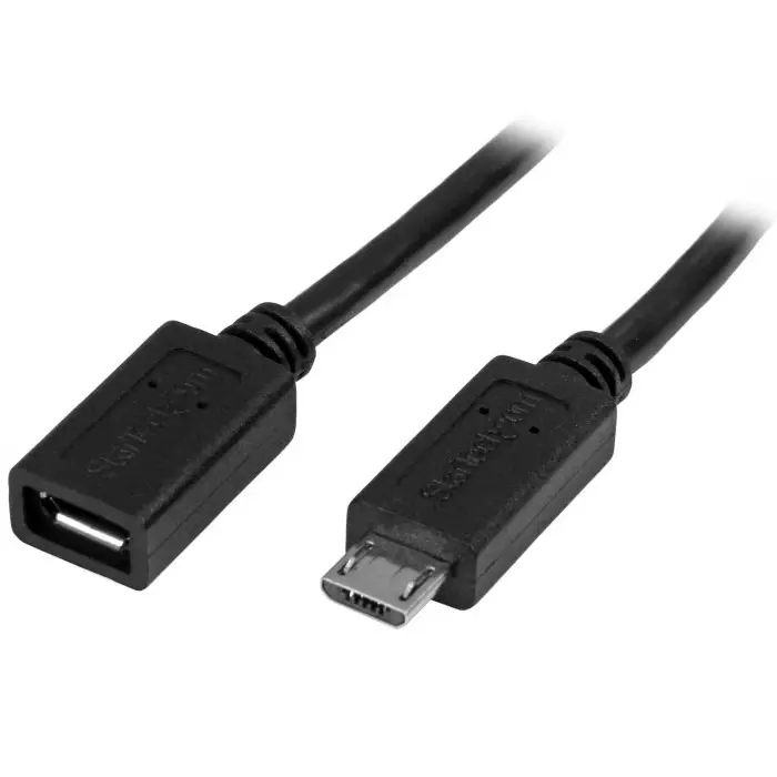 StarTech.com Male Micro USB B to Female Micro USB B Cable 480 Mbps USB 2.0 500mm, USBUBEXT50CM