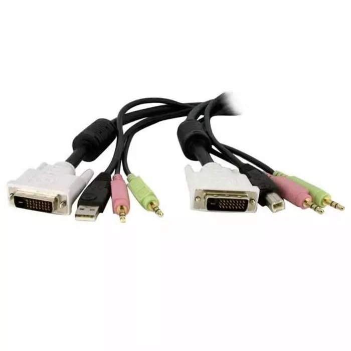 StarTech.com Male DVI-D Dual Link USB A to Male 3.5 mm Stereo Jackx2 DVI-D Dual Link USB B Cable, DVID4N1USB6