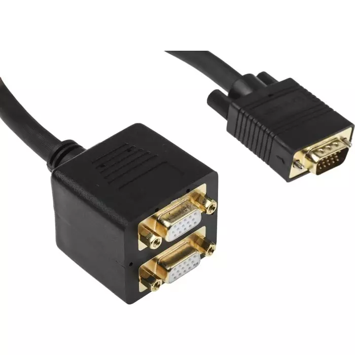 StarTech.com Male VGA to Female VGA Cable, 300mm Black, VGASPL1VV