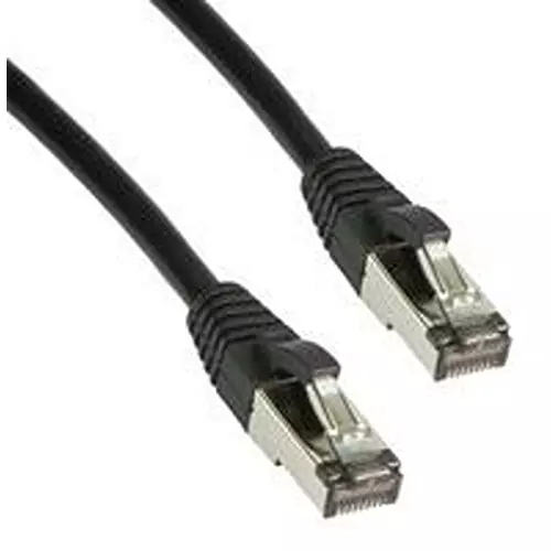 AMPHENOL CABLES ON DEMAND Patch Cable, 8P8C, Rj45 Plug-Plug, 14 , MP-CAT8STPBLK-014