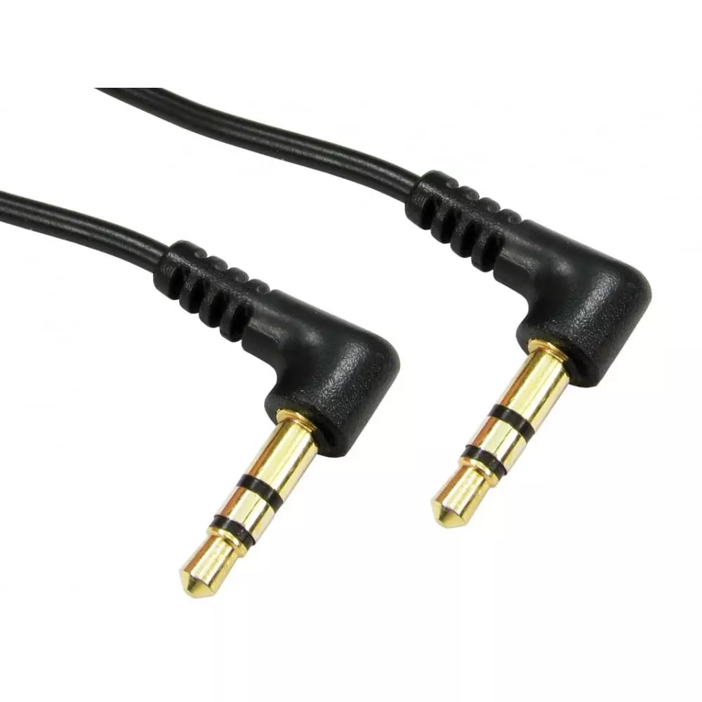 RS PRO Auxiliary Cable Male 3.5 mm Stereo Jack x 2 Connector 2 m Length Black, 2862849