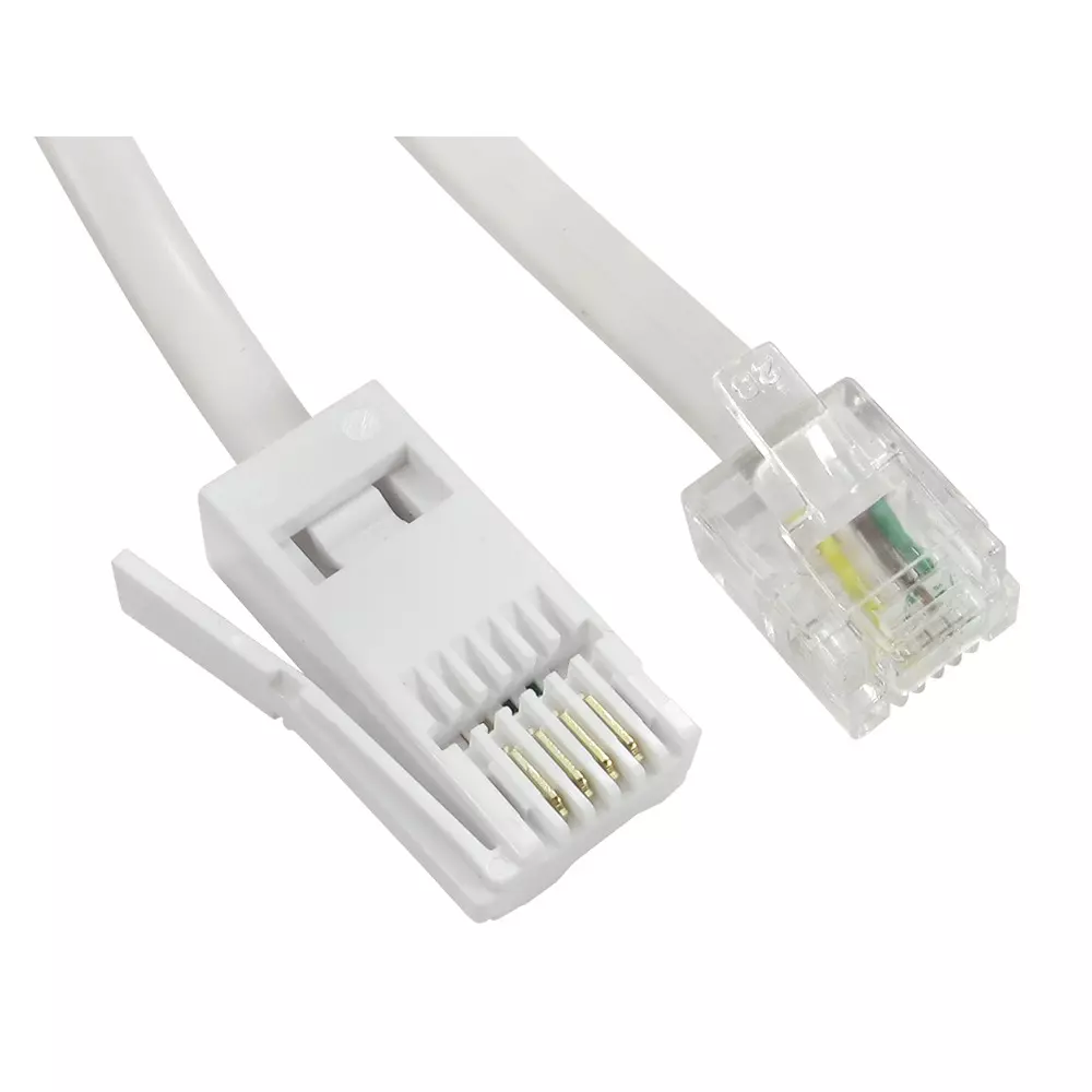 RS PRO Telephone Cable Polyvinyl Chloride RJ11 Male Connector 15 m Length White, 2662466