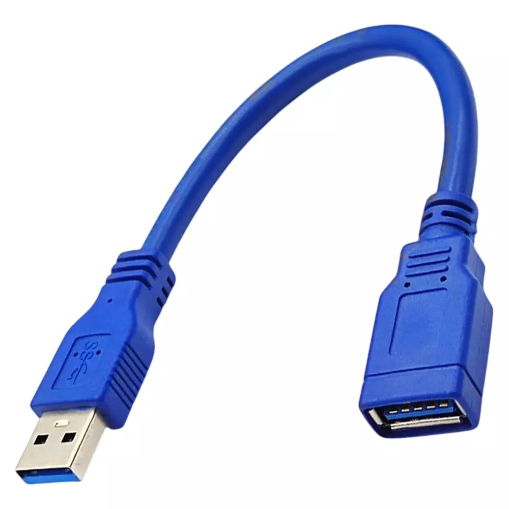 MakWorld USB 3.0 Extension Cable Male-to-Female PVC Jacket 30 cm Length Up to 5 Gbps Data Transfer Rate Blue, YRY3002