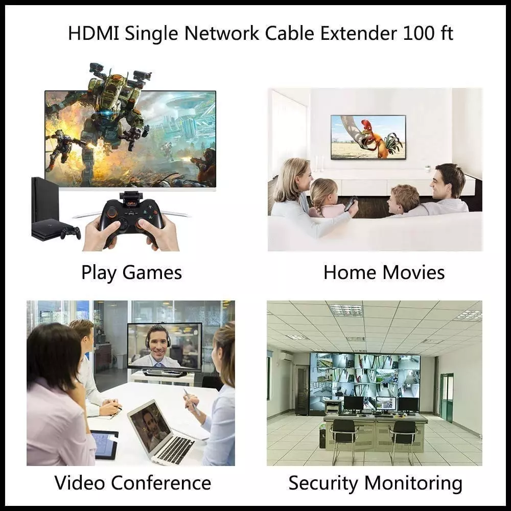 LOTA HDMI Extender for Upto 30 m High-Speed 1080p HDMI Signal Transmission Plug & Play, MST-837-LT