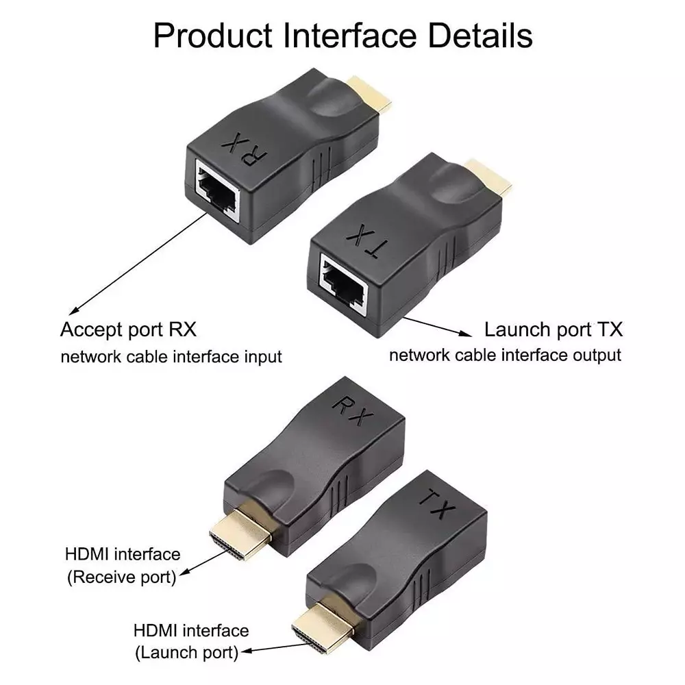 LOTA HDMI Extender for Upto 30 m High-Speed 1080p HDMI Signal Transmission Plug & Play, MST-837-LT