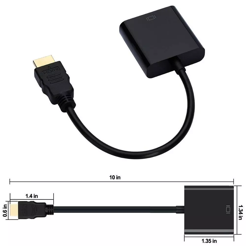 LOTA HDMI to VGA Adapter Black Supports Upto 1920x1080 Pixels, MST-822-LT