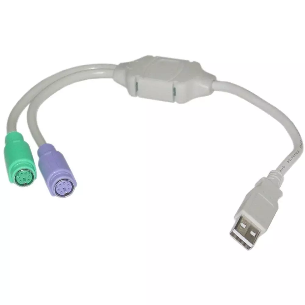 LOTA USB Type-A Male to PS/2 6-Pin Female Converter Multi Color, MST-893-LT