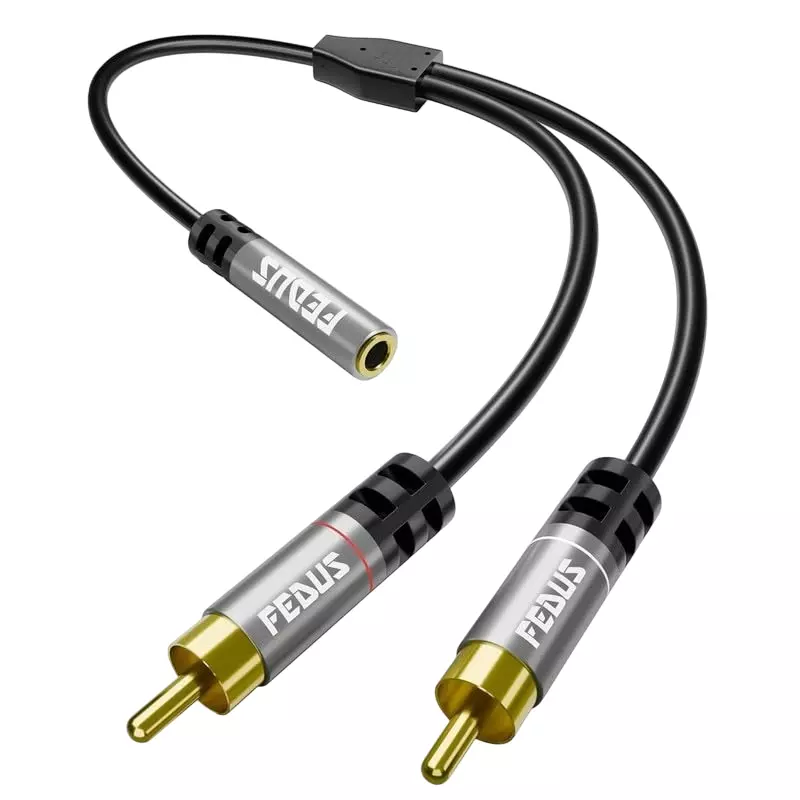 FEDUS RCA Male Stereo Audio Cable ‎Black