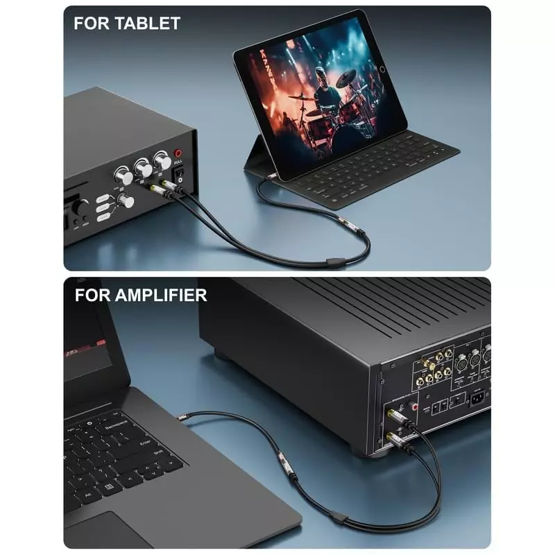 FEDUS 2RCA Male Stereo Audio Cable ‎Black 1 m