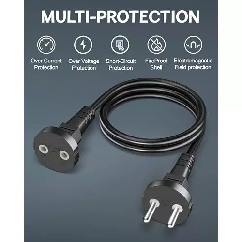 FEDUS 18 AWG Heavy Duty Male to Female 2 Pin Power Extension Cord Wire 10 Amp 5 m