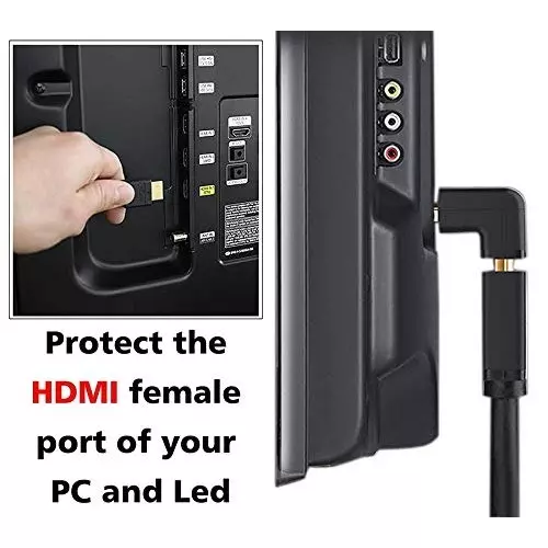 FEDUS L Shape HDMI Male to Female Adapter (Pack of 2 Pcs)