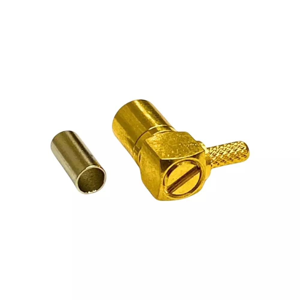 SETMI INDIA SMA Crimp Connector Female Right Angle 6 GHz Gold-Plated