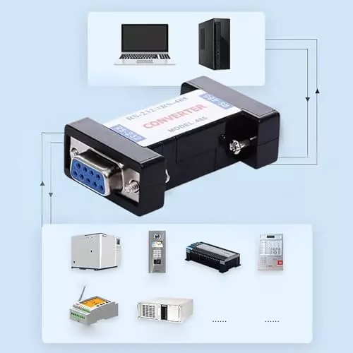 PremiumAV RS232 to RS485 Converter Adapter Passive DB9 Serial Interface with Terminal Board Communication Module for PLC, Modbus, CNC, Microcontroller