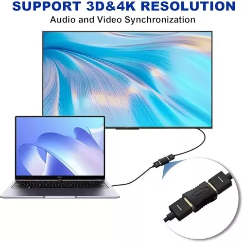 PremiumAV Female to Female Adapter Connector for Monitor, Projector, PS4, Laptop