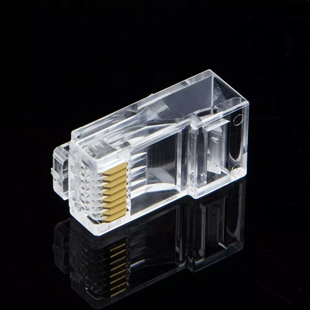 LOTA High-Speed RJ45 Connectors Transparent for Bulk Installations and DIY Networking Projects, MST-1306-LT (Pack of 100 Pcs)