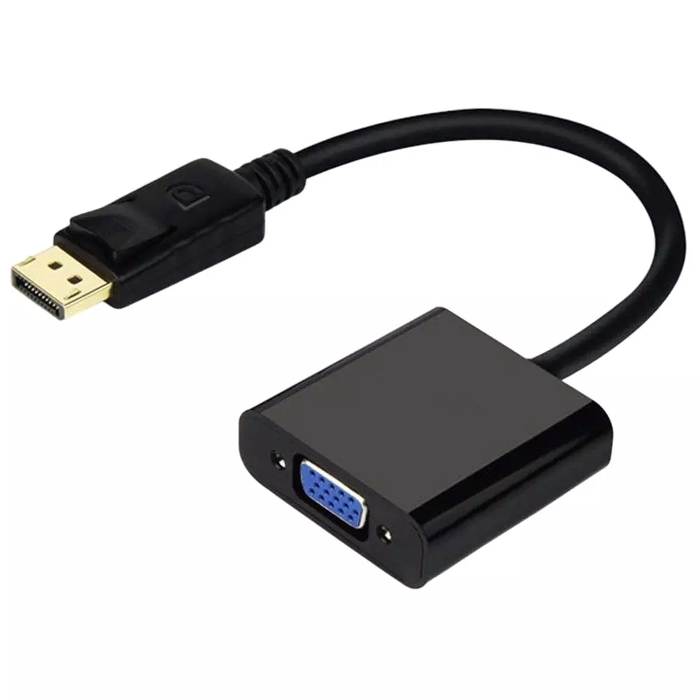 LOTA DisplayPort to VGA Adapter Black Male to Female 1080p Full HD Supports Plug & Play, MST-829-LT