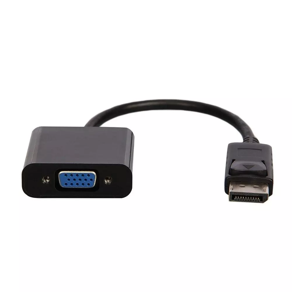 LOTA DisplayPort to VGA Adapter Black Male to Female 1080p Full HD Supports Plug & Play, MST-829-LT